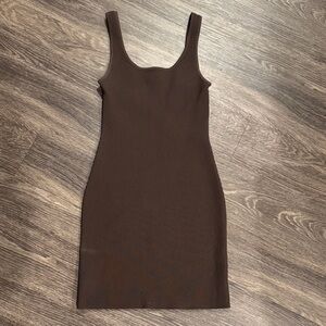 Aritzia Brown Ribbed Dress